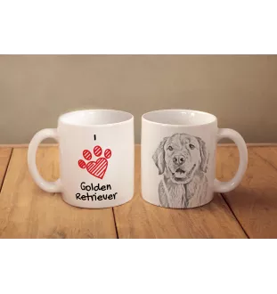 Golden Retriever - cup with a dog, cute cup with graphics, a gift with your photo from the Art-Dog brand