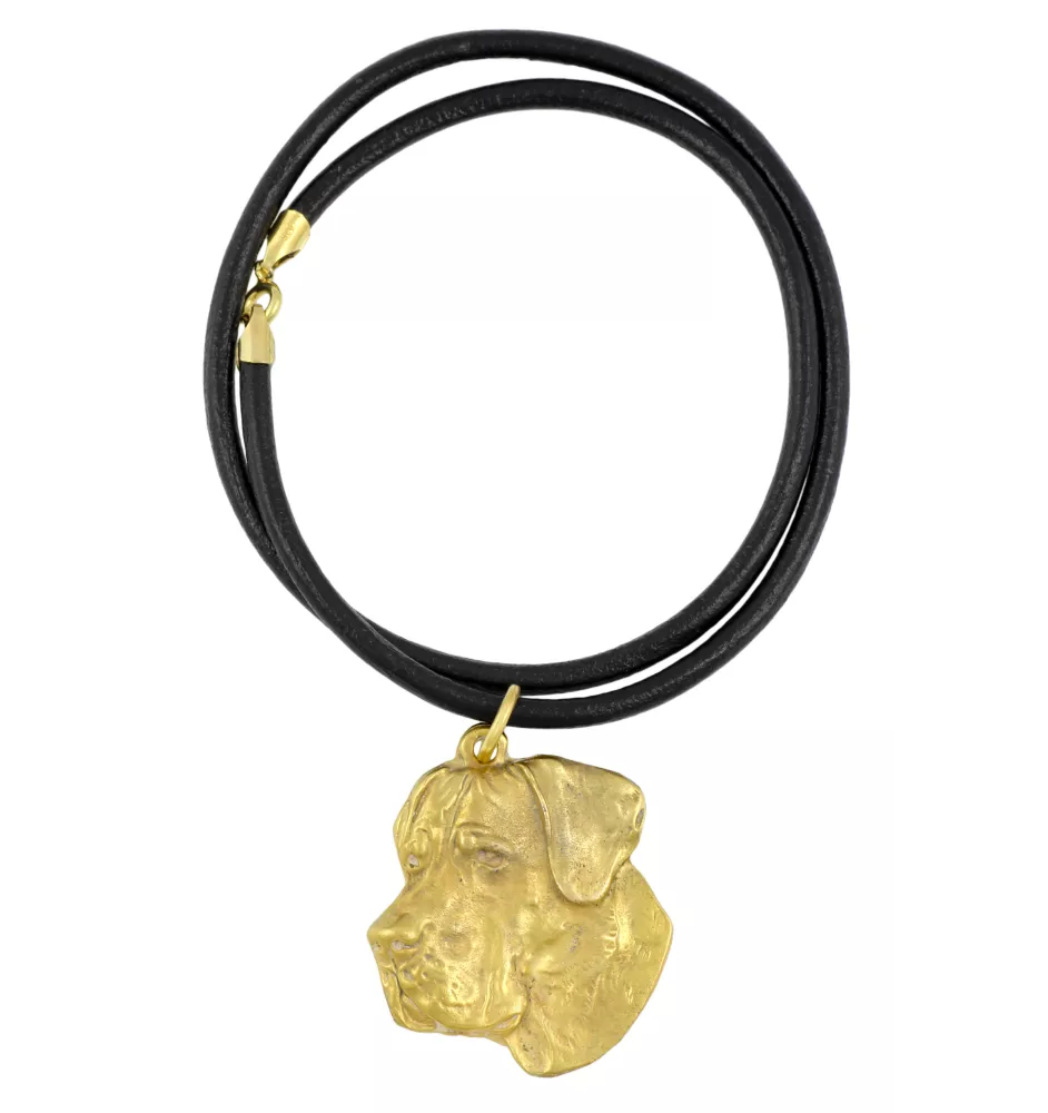 Great Dane II - Dog necklace, gold-plated pendant for dog fan, unique jewellery by Art-Dog brand