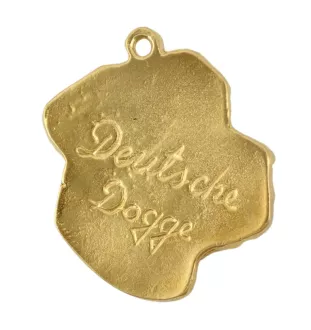 Deutsche Dogge, Ulmer Dogge, Große Dogge II - Hundehalsband, vergoldeter Anhänger für Hundefans, einzigartiger Schmuck der Marke Art-Dog