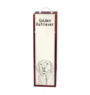 Golden Retriever - Weinbox mit Hund, Alkoholbox mit Grafik, personalisierte Geschenkbox der Marke Art-Dog