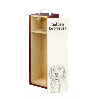 Golden Retriever - Weinbox mit Hund, Alkoholbox mit Grafik, personalisierte Geschenkbox der Marke Art-Dog
