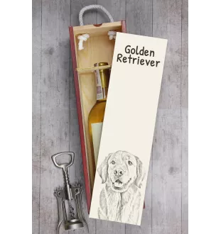 Golden Retriever - Weinbox mit Hund, Alkoholbox mit Grafik, personalisierte Geschenkbox der Marke Art-Dog