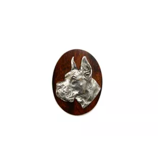 Dog niemiecki I broszka clipring drewniany Art-Dog