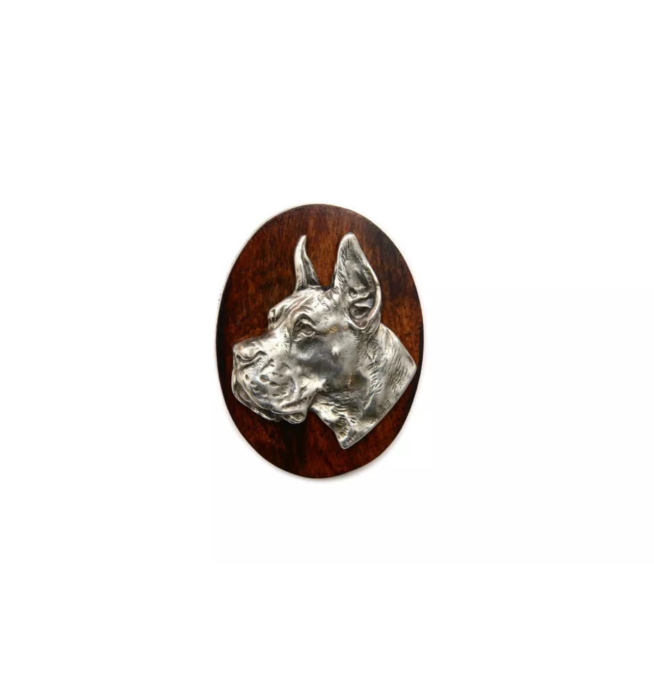 Dog niemiecki I broszka clipring drewniany Art-Dog