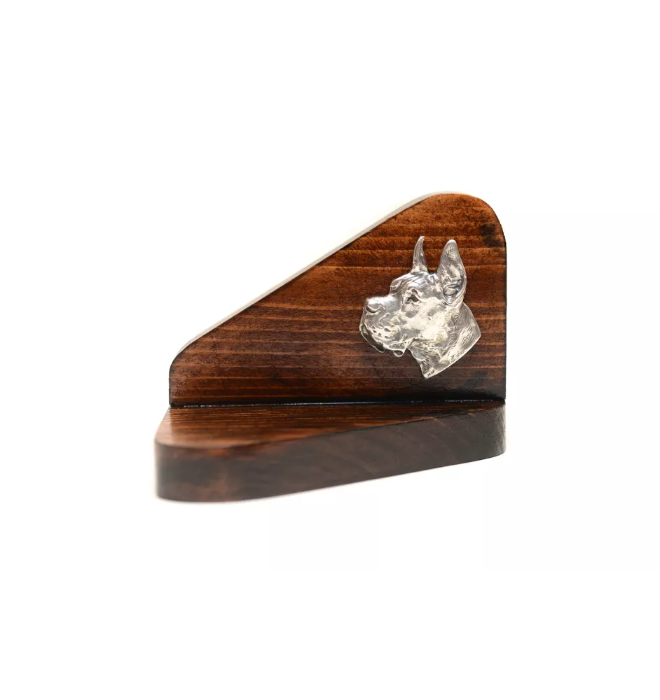 Dogue allemand, Grand danois I - bougeoir en bois avec un chien, support pour bougie chauffe-plat, lieu de mémoire pour chien de la marque Art-Dog