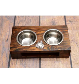 Deutsche Dogge, Ulmer Dogge, Große Dogge I - Holzständer mit Näpfen für Hunde, Edelstahlnäpfe, Geschenk zur Adoption eines Hundes von der Marke Art-Dog