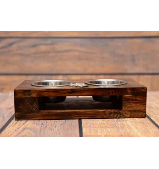 Deutsche Dogge, Ulmer Dogge, Große Dogge I - Holzständer mit Näpfen für Hunde, Edelstahlnäpfe, Geschenk zur Adoption eines Hundes von der Marke Art-Dog