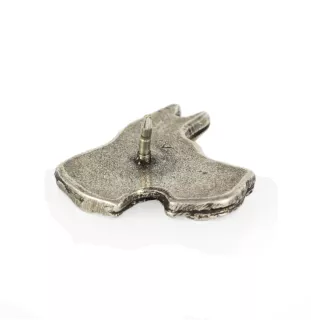 Deutsche Dogge, Ulmer Dogge, Große Dogge I  - Versilberte Hundebrosche, elegante Anstecknadel, Jackenreversschmuck der Marke Art-Dog