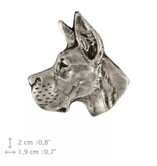 Dog niemiecki I pin posrebrzony w pudełku Art-Dog