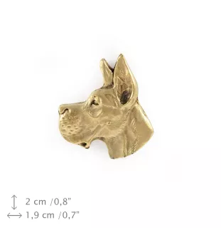 Great Dane I - Dog brooch in decorative box, elegant gold-plated pin, Art-Dog brand jacket pin
