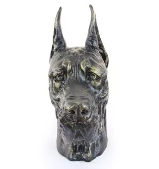 Deutsche Dogge, Ulmer Dogge, Große Dogge I - Urne für Hundeasche, Hundebüste, großer Hundekopf für den Garten von Art-Dog