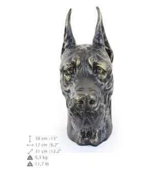 Great Dane I - urn for dog ashes, dog bust, large dog head for garden by Art-Dog