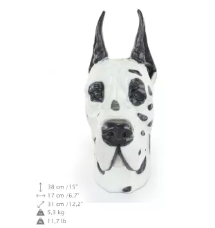 Deutsche Dogge, Ulmer Dogge, Große Dogge II - Urne für Hundeasche, Hundebüste, großer Hundekopf für den Garten von Art-Dog