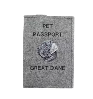 Great Dane II - Dog passport case, document case, gift for the traveller from the Art-Dog brand