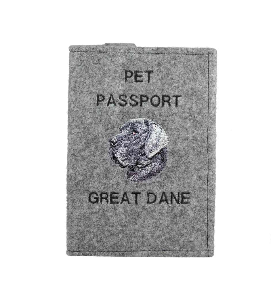 Deutsche Dogge, Ulmer Dogge, Große Dogge II - Hundepassetui, Dokumententasche, Geschenk für den Reisenden von der Marke Art-Dog