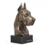 Deutsche Dogge, Ulmer Dogge, Große Dogge I - Hundestatue, Büste auf Steinsockel, Skulptur, Trophäe für Hundeausstellung der Marke Art-Dog