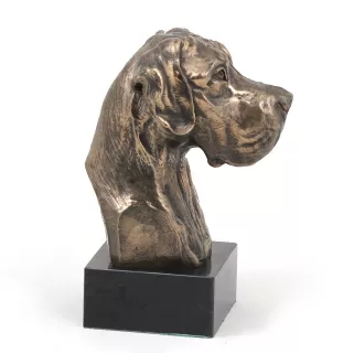Deutsche Dogge, Ulmer Dogge, Große Dogge II - Hundestatue, Büste auf Steinsockel, Skulptur, Trophäe für Hundeausstellung der Marke Art-Dog