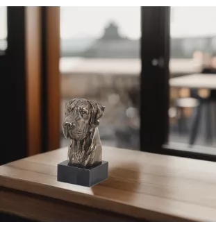 Great Dane II - Dog statue, bust on stone base, sculpture, trophy for dog show by Art-Dog brand