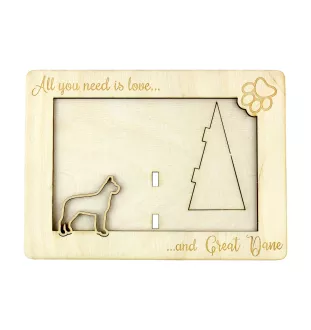 Great Dane I - Photo frame, engraved wooden frame, a lovely gadget for the dog lover by Art-Dog
