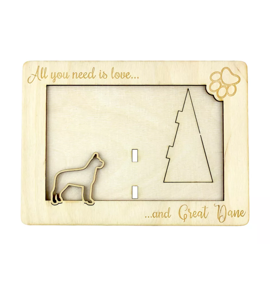 Great Dane I - Photo frame, engraved wooden frame, a lovely gadget for the dog lover by Art-Dog