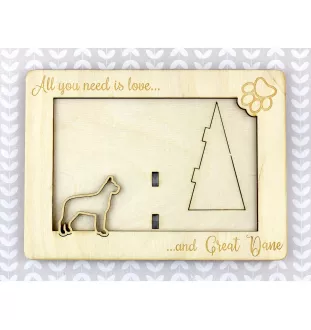 Great Dane I - Photo frame, engraved wooden frame, a lovely gadget for the dog lover by Art-Dog