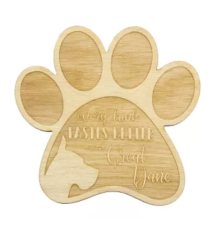 Deutsche Dogge, Ulmer Dogge, Große Dogge I - Tasse Untersetzer, graviert Untersetzer mit Hund, Geschenk für Hundeliebhaber von Art-Dog Marke