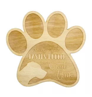 Deutsche Dogge, Ulmer Dogge, Große Dogge II - Tasse Untersetzer, graviert Untersetzer mit Hund, Geschenk für Hundeliebhaber von Art-Dog Marke