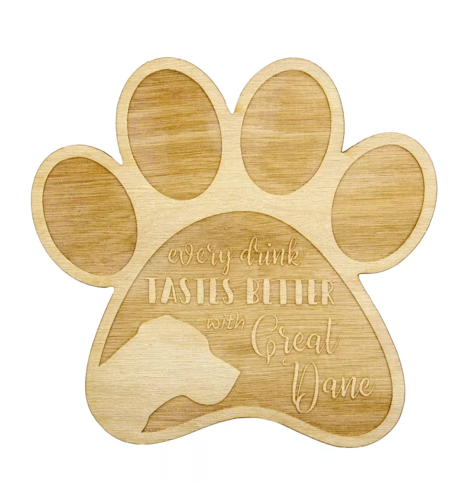 Deutsche Dogge, Ulmer Dogge, Große Dogge II - Tasse Untersetzer, graviert Untersetzer mit Hund, Geschenk für Hundeliebhaber von Art-Dog Marke