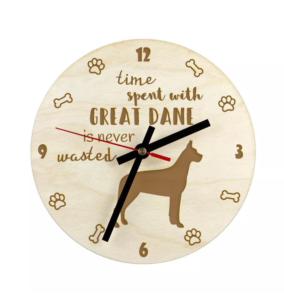 Dogue allemand, Grand danois I - horloge avec chien, horloge en bois avec gravure, horloge personnalisée par Art-Dog