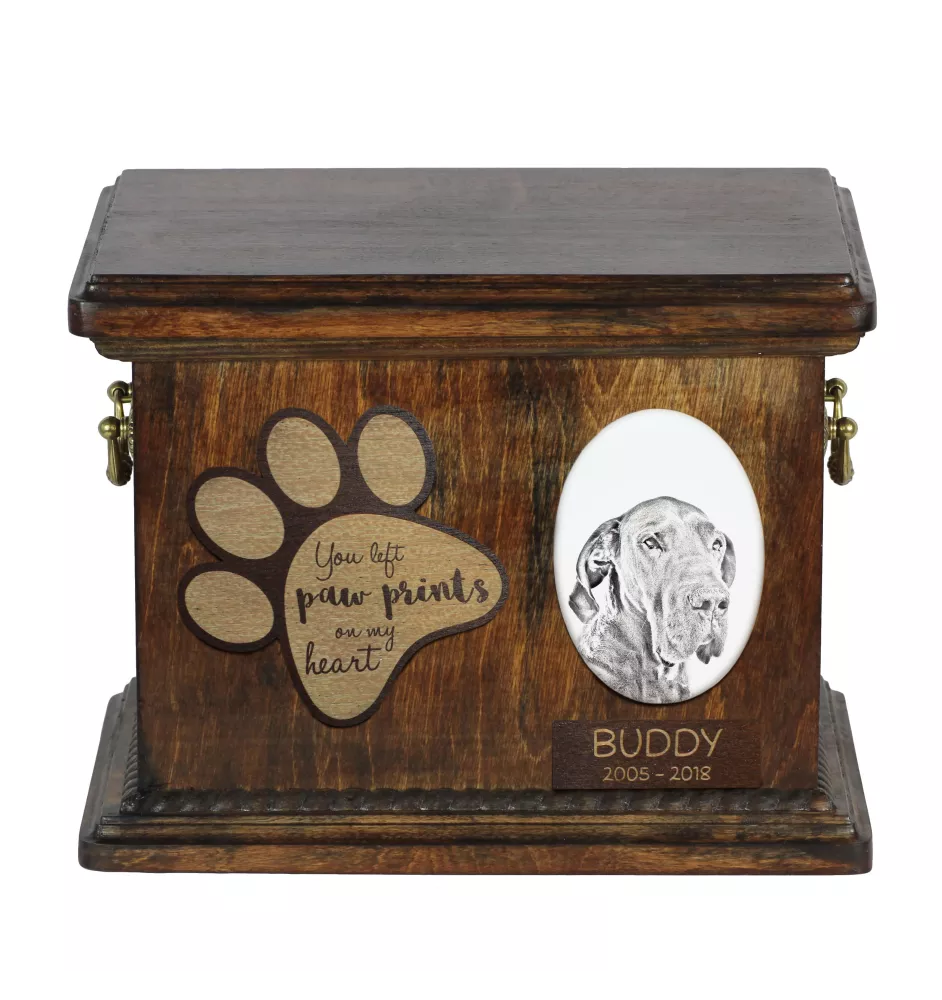 Dog niemiecki urna z płytką ceramiczną Art-Dog