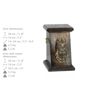 Great Dane I - urn for dog ashes, elegant urn with a statue, commemorative urn with a bust of a dog by Art-Dog brand