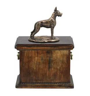 Deutsche Dogge, Ulmer Dogge, Große Dogge I eine Urne für die Asche des Hundes, eine Urne mit einer Statue, eine elegante Urne im klassischen Stil der Marke Art-Dog
