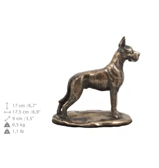 Dog niemiecki I drewniana niska urna Art-Dog