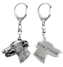 Lévrier anglais, Greyhound - Porte-clés argenté avec chien, décoration de sac à main, pendentif de sac à dos par la marque Art-Dog