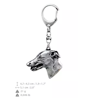 Greyhound, Grosser Englischer Windhund - Versilberter Schlüsselanhänger mit Hund, Handtaschen-Dekoration, Rucksack-Anhänger der Marke Art-Dog