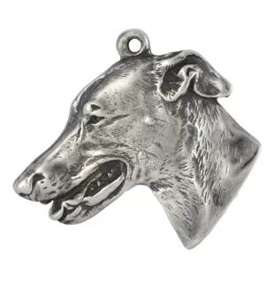 Greyhound, English Greyhound - Silver-plated key ring with dog, handbag decoration, backpack pendant by Art-Dog brand