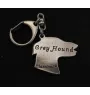 Lévrier anglais, Greyhound - Porte-clés argenté avec chien, décoration de sac à main, pendentif de sac à dos par la marque Art-Dog