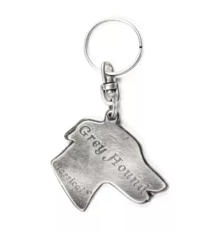 Greyhound, Grosser Englischer Windhund - Versilberte Hund Anhänger, Handtasche Dekoration, Rucksack-Anhänger von Art-Dog Marke