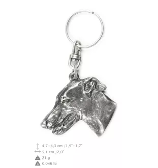 Greyhound, English Greyhound - Silver-plated dog pendant, handbag decoration, backpack pendant by Art-Dog brand