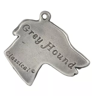 Lévrier anglais, Greyhound - Pendentif chien argenté, décoration de sac à main, pendentif sac à dos par la marque Art-Dog