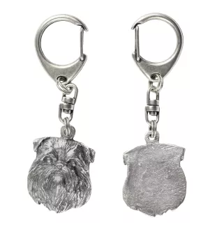 Griffon bruxellois - Porte-clés argenté avec chien, décoration de sac à main, pendentif de sac à dos par la marque Art-Dog