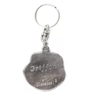 Griffon Bruxellois, Brussels Griffon I - Silver-plated dog pendant, handbag decoration, backpack pendant by Art-Dog brand