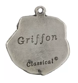 Griffon Bruxellois, Brussels Griffon I - Silver-plated dog pendant, handbag decoration, backpack pendant by Art-Dog brand