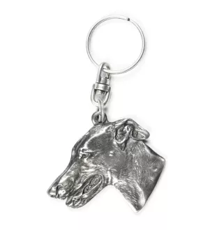 Greyhound, English Greyhound - Silver-plated pendant with a dog in a decorative box, handbag decoration, backpack pendant by Art-Dog brand