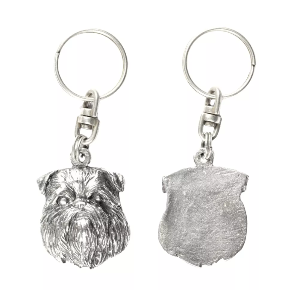 Griffon Bruxellois, Brussels Griffon - Silver-plated dog pendant, handbag decoration, backpack pendant by Art-Dog brand