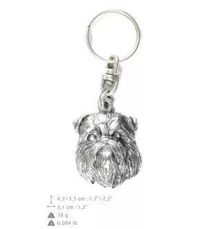 Griffon bruxellois - Pendentif chien argenté, décoration de sac à main, pendentif sac à dos par la marque Art-Dog