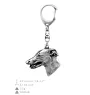 Lévrier anglais, Greyhound - Porte-clés argenté avec un chien dans une boîte cadeau, décoration de sac à main, pendentif de sac à dos par la marque Art-Dog