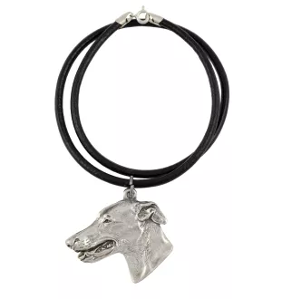 Greyhound, Grosser Englischer Windhund - Halskette mit Hund, versilberter Anhänger für Hundefans, einzigartiger Schmuck der Marke Art-Dog