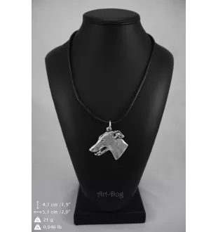 Lévrier anglais, Greyhound - collier avec un chien, pendentif en plaqué argent pour les fans de chiens, bijoux uniques de la marque Art-Dog