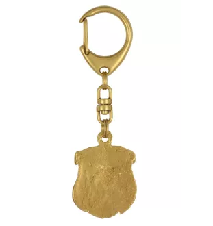 Griffon Bruxellois, Brussels Griffon - Gilded key ring with dog, handbag decoration, luxury accessory by Art-Dog brand